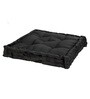 Black Solid Polyester 20x20 Inches Floor Cushion