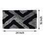 Black Abstract Polyester 24 x 16 Inches Anti Skid Door Mat