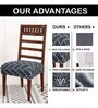 Black Printed Polyester Blend 16x20 Inches Chair Covers (Set of 4)