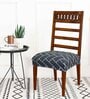 Black Printed Polyester Blend 16x20 Inches Chair Covers (Set of 6)