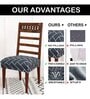 Black Printed Polyester Blend 16x20 Inches Chair Covers (Set of 6)
