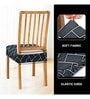 Black Printed Polyester Blend 16x20 Inches Chair Covers (Set of 6)