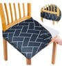 Black Printed Polyester Blend 16x20 Inches Chair Covers (Set of 6)