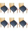 Black Printed Polyester Blend 16x20 Inches Chair Covers (Set of 6)