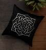 Black Traditional Polyester Blend 16 x 16 Inches Cushion Cover