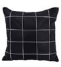 Black Polyester Checkered 40x40 inches Cushion Covers Set of 5