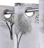 Grey Polyester Light Filtering 7 Feet Eyelet Curtain (1 Piece)