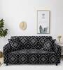 Black Traditional Polyester 73x57 Inches 2 Seater Sofa Cover