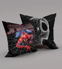 Black Polyester Marvel 16x16 inches Reversible Kids Cushion (1 Pc)