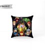 Black Polyester Marvel 16x16 inches Reversible Kids Cushion (1 Pc)