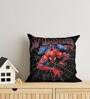 Black Polyester Marvel 16x16 inches Reversible Kids Cushion (1 Pc)