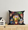 Black Polyester Marvel 16x16 inches Reversible Kids Cushion (1 Pc)