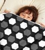 Black Polyester Patterned 120 GSM Single Bed Kids Dohar