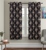 Black Traditional Polyester 5 Ft Semisheer Eyelet Window Curtains (Set of 2)