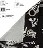 Black Floral Polyester 7 Ft Semisheer Eyelet Door Curtains (Set of 2)