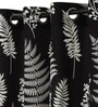 Black Floral Polyester 7 Ft Semisheer Eyelet Door Curtains (Set of 2)