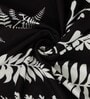Black Floral Polyester 7 Ft Semisheer Eyelet Door Curtains (Set of 2)