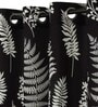 Black Floral Polyester 9 Ft Semisheer Eyelet Door Curtains (Set of 2)