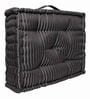 Black Striped Polyester 20x20 Inches Floor Cushion