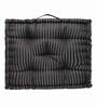 Black Striped Polyester 20x20 Inches Floor Cushion