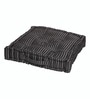 Black Striped Polyester 20x20 Inches Floor Cushion