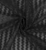 Black Polyester Striped 9ft Sheer Eyelet Door Curtain