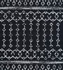 Black Geometric Polypropylene 8 ft x 10 ft Machine Made Carpet