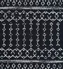 Black Geometric Polypropylene 6 ft x 9 ft Machine Made Carpet