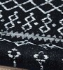 Black Geometric Polypropylene 6 ft x 9 ft Machine Made Carpet