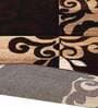 Black Polypropylene Vintage Machine Made Round Carpet