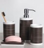 Black Polyresin Bath Set (Set of 4)