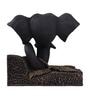 Living Essence Black Polyresin Eternal Flower Base Ganesha Idol