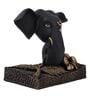 Living Essence Black Polyresin Eternal Flower Base Ganesha Idol