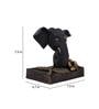 Living Essence Black Polyresin Eternal Flower Base Ganesha Idol