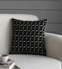 Black Geometric Poly Viscose 16 x 16 Inches Cushion Cover