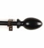 Black Powder Coated Oval Iron Curtain Rod (48 to 88 Inches) With Bracket