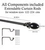 Black Powder Coated Oval Iron Curtain Rod (48 to 88 Inches) With Bracket