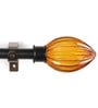 Black Powder Coated Iron Curtain Rod (48 to 88 Inches) With Bracket