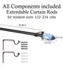 Black Powder Coated Iron Curtain Rod (48 to 88 Inches) With Bracket