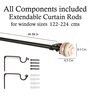 Black Powder Coated Iron Curtain Rod (48 to 88 In) With Bracket