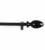 Black Powder Coated Oval Iron Curtain Rod (48 to 88 Inches) With Bracket