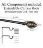 Black Powder Coated Iron Curtain Rod (84 to 144 Inches) With Bracket