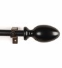 Black Powder Coated Iron Curtain Rod (84 to 144 Inches) With Bracket