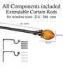Black Powder Coated Iron Curtain Rod (84 to 144 Inches) With Bracket