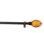 Black Powder Coated Iron Curtain Rod (84 to 144 Inches) With Bracket