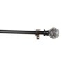 Black Powder Coated Iron Curtain Rod (84 to 144 Inches) With Bracket