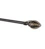 Black Powder Coated Iron Curtain Rod (84 to 144 Inches) With Bracket