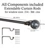 Black Powder Coated Iron Curtain Rod (84 to 144 Inches) With Bracket