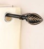 Black Powder Coated Iron Curtain Rod (84 to 144 Inches) With Bracket