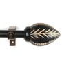 Black Powder Coated Iron Curtain Rod (84 to 144 Inches) With Bracket